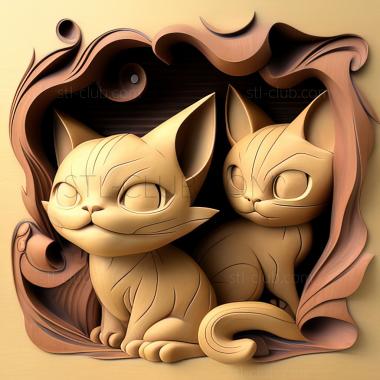 3D модель Purrloin Sweet or Sneaky Остерегайтесь Choroneko Nyarth и (STL)